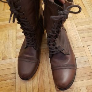 Women's Brown Troopa Combat Boots